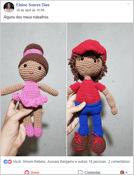 menina e menino amigurumi
